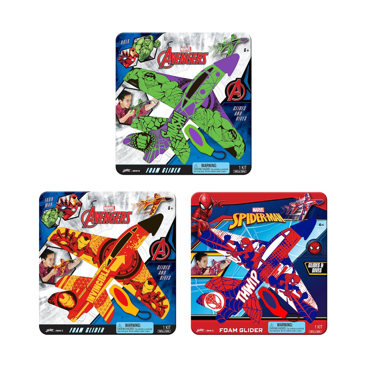 Assorted Ja-Ru® Marvel® Foam Glider Kit